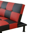 thumbnail image 6 of Aukfa Modern Futon Convertible Sofa Bed for Home Office, Leather, Black&Red, 6 of 13