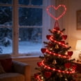 thumbnail image 5 of Lighted Red Heart Tree Topper with Base, Battery Operated for Valentine's Day Wedding Anniversary Decorations, 5 of 9