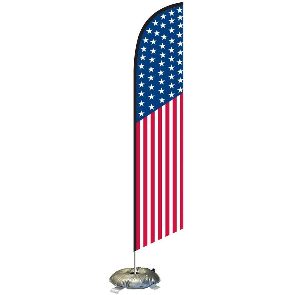 American USA Feather Flag Kit with CrossBase and WeightDonut, Outdoor