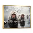 thumbnail image 2 of Designart "Snow Monkeys Bath Serenity Amidst Snowy Beauty I" Japanese Floater Framed Wall Art Living Room, 2 of 7