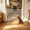 White, variant on Retractable Wood Pet Fence, No-Drill Home Isolation Barrier, Sturdy Anti-Jump Guard for Doorways Stairs, Dense Grid Prevents Escaping Safe for Dogs Cats