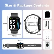 TOOBUR Smart Watch for Women Men, 1.95'' Fitness Tracker, Answer/Make Calls, Smartwatch Compatible Android IOS, IP68 Waterproof, Black