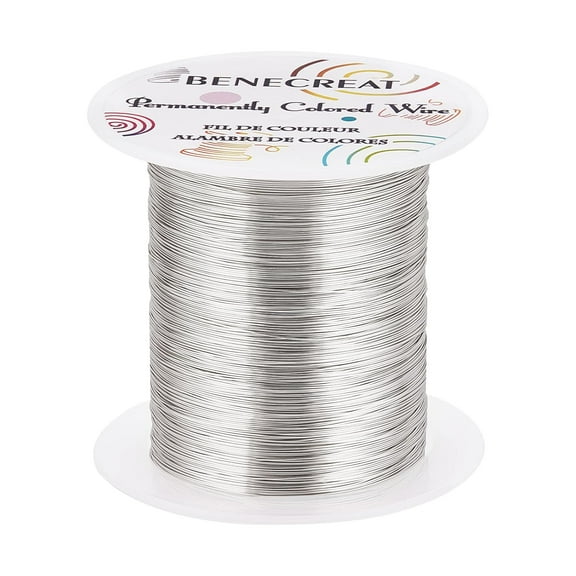 28 Gauge 164 Yards Tarnish Resistant Silver Wire Jewelry Beading Wire for Beading Wrapping and Other Jewelry Craft Making grey