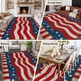 thumbnail image 6 of Independence Day Washable Area Rug 5 x 8 ft Retro America Flag Wood Grain, Soft Non Slip Rugs Stain Repellent Indoor Felt Carpet for Living Dining Room Bedroom Home Office, 6 of 9