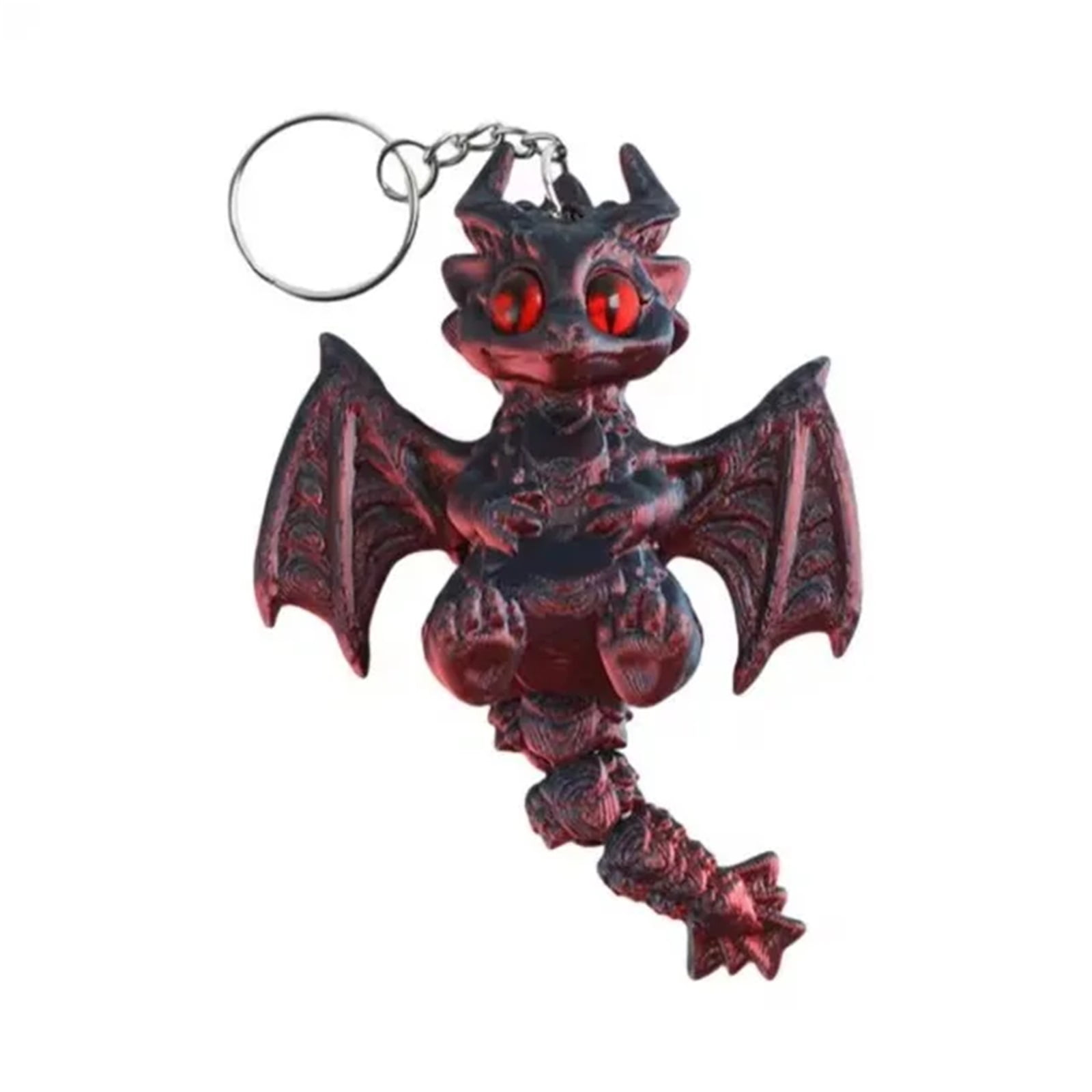 1pc 3D Printed Chameleon & Flying Dragon Keychains: Cute Color Key Rings For Bags, Wallets & Desk Decor  Thoughtful Birthday Gifts