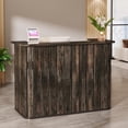 thumbnail image 5 of Finmind 63" U-Shaped Reception Desk with Counter, Modern Front Desk with Private Panel for Salon, Lobby, Retail Store, Office, Dark Grey, 5 of 6
