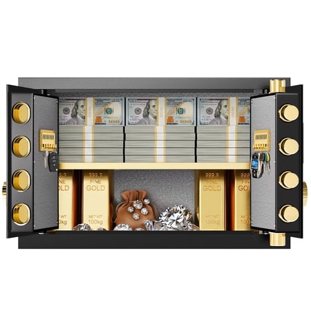 Omethey 6.0 Cubic Safe Box, Extra Large Double Door Home Safe with Removable and Adjustable Shelf, Heavy Duty Digital Safe with Security Double Key Lock for Home Office Hotel