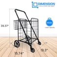 thumbnail image 4 of SereneLife Folding Grocery Utility Shopping Supermarket Cart W/ 360 Rolling Swivel Wheels, 110 lbs., 4 of 8