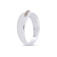thumbnail image 4 of AFFY 1/4 Carat Round Brown Natural Diamond Men's Band Ring 14K White Gold Over 925 Sterling Silver, 4 of 5
