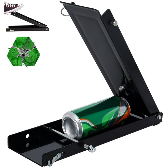Can Crusher for Recycling Aluminium Foot Operated, Heavy Duty Portable Pedal Steel Floor Can Smashers for 6Oz-24Oz Beer Cans, Canned Pet Food, Metal/Plastic Bottle Soda Can Crushers