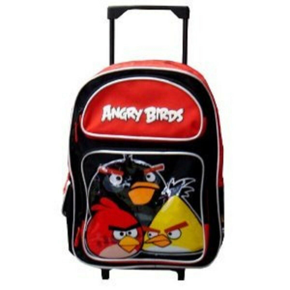 16" Angry Birds Backpack Teen Boys Large Rolling Backpack Teal 