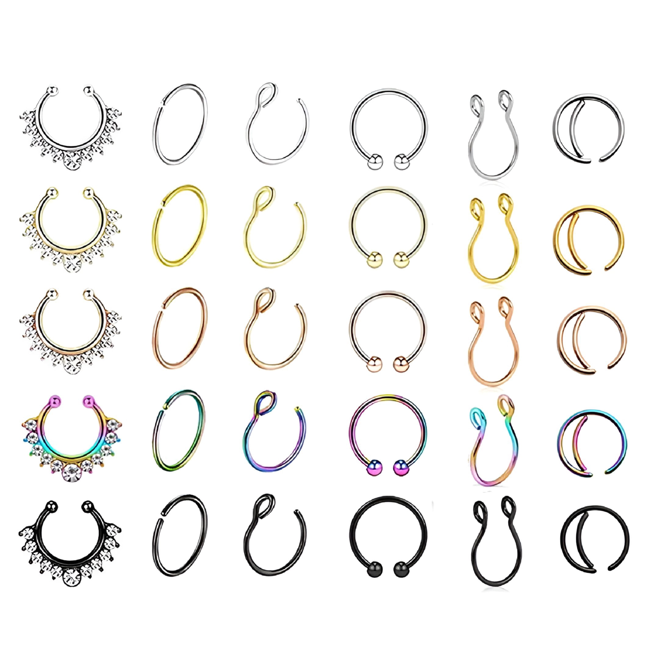 Gojewen 6pcs plastique Piercing industriel Flexible 32mm Acrylique Bioflex oreille Retenues piercing