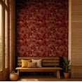 thumbnail image 2 of S4Sassy Paisley Floral Wallpaper - Asian Style Wall Covering, 25" X 240" Self-Adhesive Vinyl Walls Paper, Decorative Wallwrap, Easy Diy Walls Covering For Bedroom, Living Room, Living Spaces - Red, 2 of 9