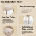 thumbnail image 5 of French Country Dining Chairs Set of 2, Hand-Carved Wooden Legs & Upholstered Fan-Back Design, Disassemblable Space-Saving Kitchen Chairs with Linen-Cotton Seats for Formal Dining Rooms, 5 of 9