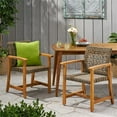 thumbnail image 3 of Camdyn Outdoor Acacia Wood and Wicker Dining Chair, Set of 2, Natural and Gray, 3 of 14