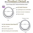 thumbnail image 2 of 2pcs Nose Rings Hoops for Women-G23 Solid Titanium and 316L Surgical Steel Segment Septum Nose Rings sets,Helix Piercing Jewelry16G 8mm 10mm Teardrop Moon Face Cartilage Clicker Hoop Earrings, 2 of 5