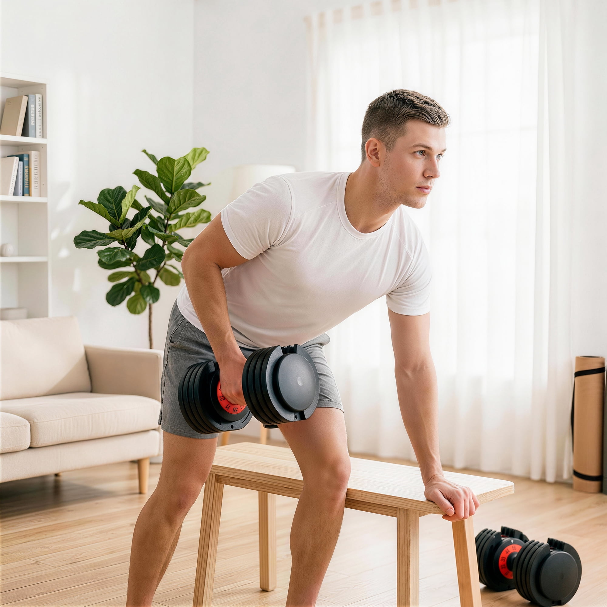 SKOK Adjustable Dumbbells 11-55 lbs Fitness Gym Exercise Weight Set Black