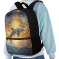 thumbnail image 4 of Uourmeti Dolphin Splash Art Rich Texture Backpack for Work Travel, Fade Resistant Large Capacity Polyester Backpack Student Bookbag, 4 of 6