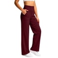 thumbnail image 2 of Admvng Womens Pants Solid Casual Elastic Waist Yoga Workout Leggings, 2 of 8