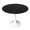Black, variant on LeisureMod Round Dining Table Modern 35" Sintered Stone Tabletop with White Steel Pedestal Base for Kitchen and Living Room Bristol Series in White