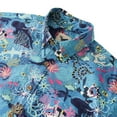 thumbnail image 2 of Yiume Men's Hawaiian Shirt Fish & Turtle Shirt Short Sleeve Button-down Summer Beach Shirts Blue, 2 of 11