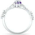 thumbnail image 6 of Marquise Halo Beaded Ring Amethyst Cubic Zirconia White Tone 925 Sterling Silver, Size 9, 6 of 7