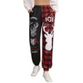 thumbnail image 3 of Christmas Pants, Comfortable Wear Wide Applicability High Waist Christmas Reindeer Pants Soft Skin Friendly  For Office For Women ANGGREK L rojo, 3 of 8