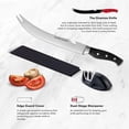 thumbnail image 3 of GEREMF-9" Professional Stainless Steel Scimitar Knife Set with Dual Sharpener, Knife Sheath - Professional Knife Set- Sharp Butcher Knife, Meat Knife, Kitchen Knife - Perfect for Meat Cutting, 3 of 4
