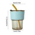 thumbnail image 3 of Glass Cups Water Bottles With Straw And Lid Iced Coffee Glasses Tumbler Iced Coffee Mug Insulated Glass Cup With Silicone Sleeve, 3 of 6