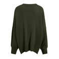 thumbnail image 5 of WEAIXIMIUNG Red Oversized Sweater Women Women's Crewneck Batwing Long Sleeve Sweaters 2024 Fall Oversized Ribbed Knit Side Slit Pullover Tops, 5 of 5