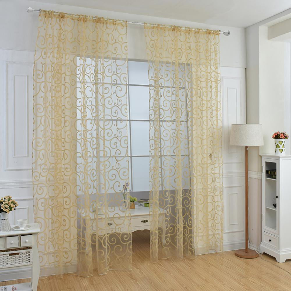 Fashion Tulle Curtains For Living Room Bedroom Window Voile Tulip Flower Balcony 