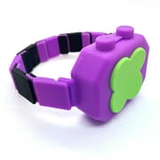Hand Sanitizer Bracelet for Kids | Two Color Assembled Strap Kit | 3 in 1 Sanitizer Wristband, Sanitizer Keychain, Stilysh Bracelet | Hand Made Silicone Bracelet (Purple and Black)