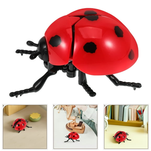 Tineasur Ladybug Figurine Red Plastic Realistic Design Educational Toy for Cognitive Development and Learning