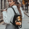 thumbnail image 3 of HELLHERO Capybara Floral Small Travel Backpack, Zipper Closure Mini Backpack for Work Shopping Travel, Polyester Zipper Pocket Lightweight Backpack Purse for Women, 3 of 8