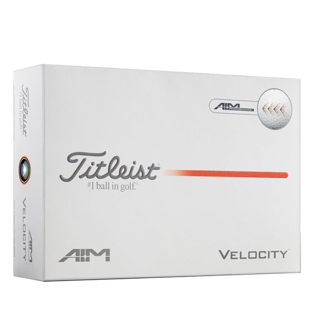 Pelotas de golf Titleist Velocity AIM diseño naranja y negro