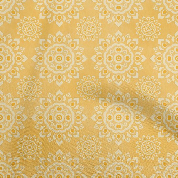 oneOone Cotton Poplin Twill Orange Fabric Asian Block Mandala Diy Clothing Quilting Fabric Print Fabric By Yard 56 Inch Wide
