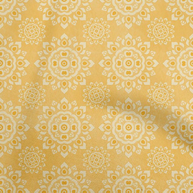 oneOone Cotton Flex Orange Fabric Asian Block Mandala Sewing Craft Projects Fabric Prints By Yard 40 Inch Wide