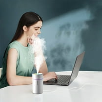 Rainbow Humidifier with Colorful LED Lights, 280mL Portable Nano Mist Diffuser for Home, Car, Office - Ultra Quiet, 6-Hour Runtime, 2 Mist Modes, USB Powered, Aromatherapy Compatible