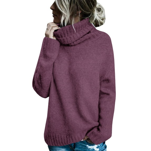 Sherrylily Fall Winter Women Sweaters Casual Turtleneck Long Sleeve Soft Knitted Pullover