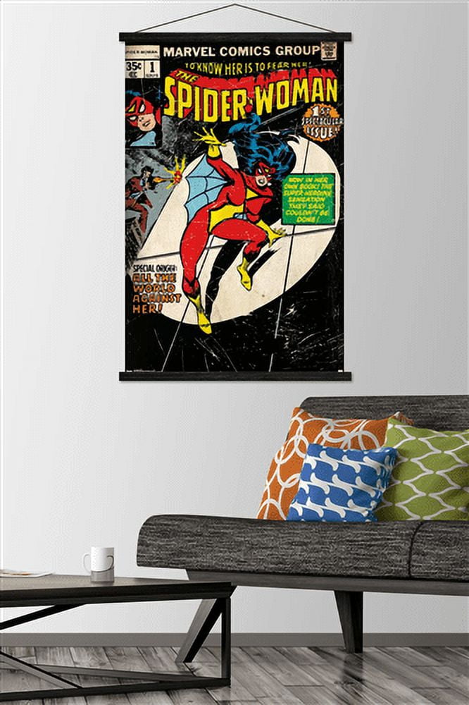 Marvel Comics - Spider-Woman - Cover #1 Wall Poster with Wooden Magnetic Frame, 22.375" x 34"