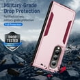 thumbnail image 6 of Jiahe Cover For Samsung Galaxy Z Fold4 7.6 inch Case,Shockproof PC Hard Cover  Anti-Drop Protective Case For Samsung Galaxy Z Fold4,Pink+Rose, 6 of 7
