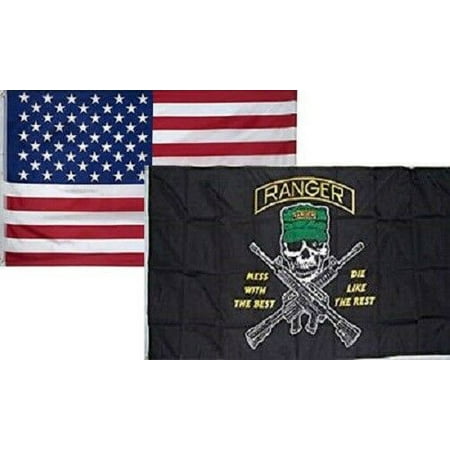 3 X 5 3x5 Ranger Mess with Best Flag + USA American Flag Flags WHOLESALE