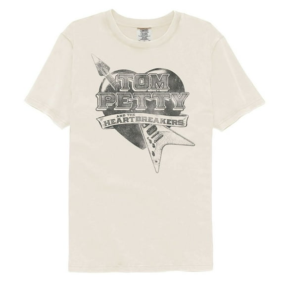 Tom Petty Guitar Heart Ivory Adult S/S Comfort Color Tshirt S