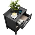 thumbnail image 5 of Modern Black Nightstand,Side Table with Acrylic Drawer, Bedside Table with Storage,Couch End Table for Living Room, Bedroom,Small Space,Easy Assembly,Black, 5 of 12