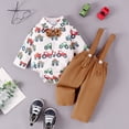 thumbnail image 3 of GYRATEDREAM Baby Boys Pants Sets Gentleman Suits Infant Long Sleeve Shirt + Pants + Bow Tie + Suspenders,Toddler Gentleman Outfits for 0-18M Coffee, 3 of 9