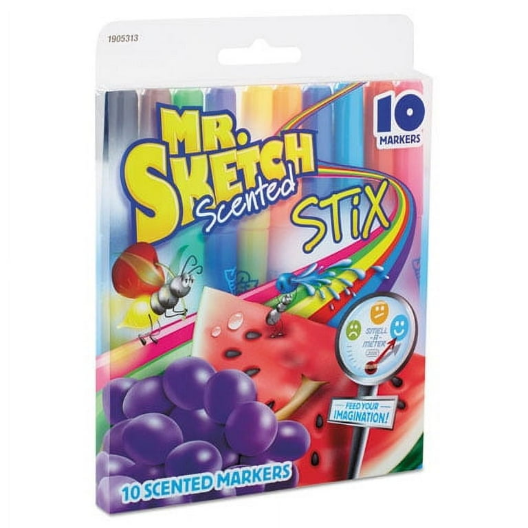 Scented Stix Watercolor Marker Set, Fine Bullet Tip, Assorted Colors, 10/Set Scented Stix Watercolor Marker Set, Fine Bullet Tip, Assorted Colors, 10/Set