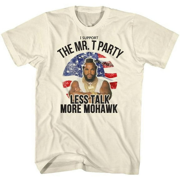 Mr. T Less Talk More Mohawk White Adult T-Shirt 5Xl