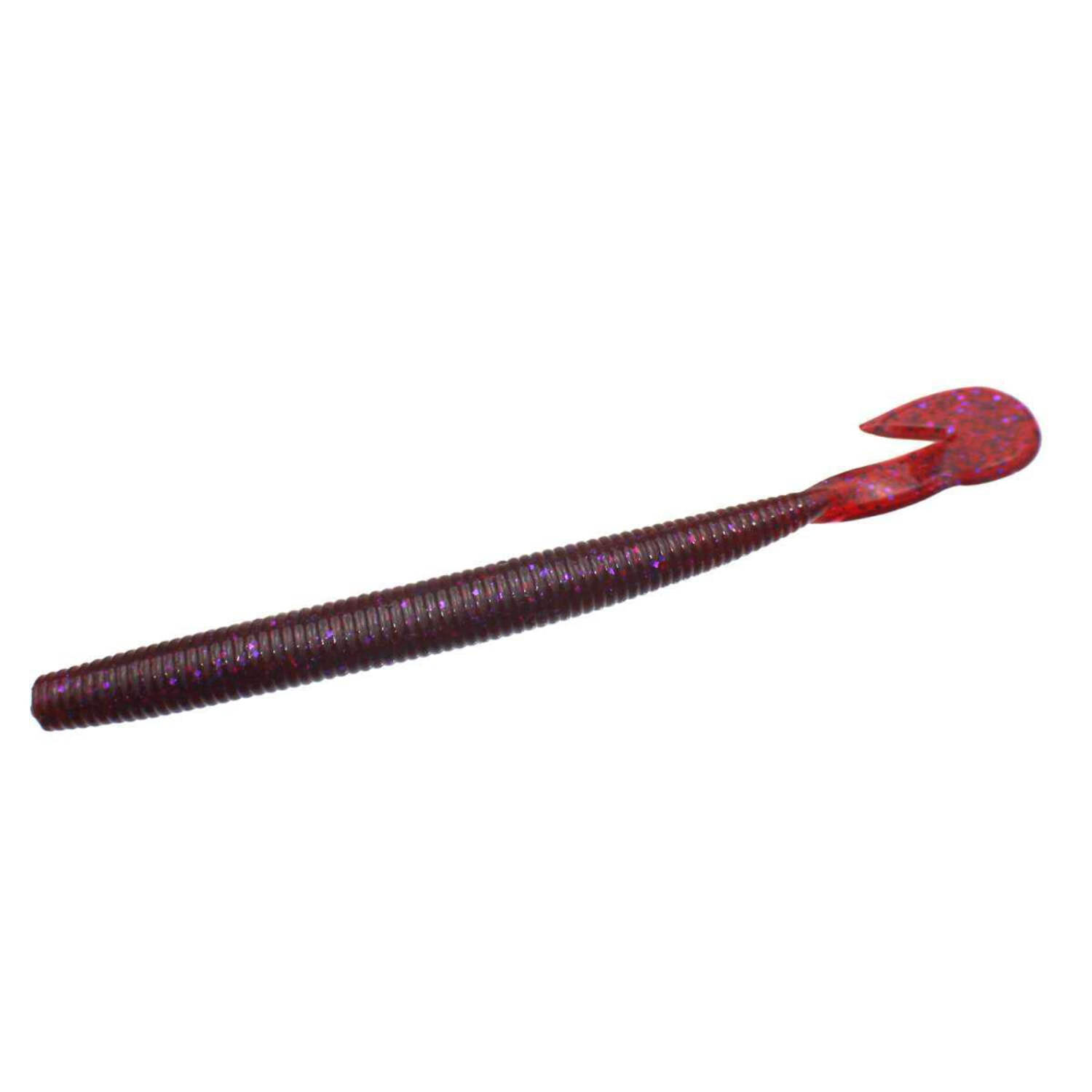 Zoom Magnum Ultra Vibe Speed Worm 7" Watermelon Red Fishing Lures for Bass, 8-Count
