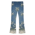 thumbnail image 5 of Auroural Loose Pants for Toddler Girls 3T Kids Girls Cute Flower Lace Print Soft Elasticity Casual Flared Trousers Pants, 5 of 8