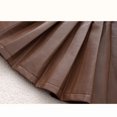 thumbnail image 5 of Girls' Faux Leather Pleated Skirt (3-14 Years) High Waisted Mini A-Line Skirt Fashion Cute Skirt for Urban Outings, 5 of 5